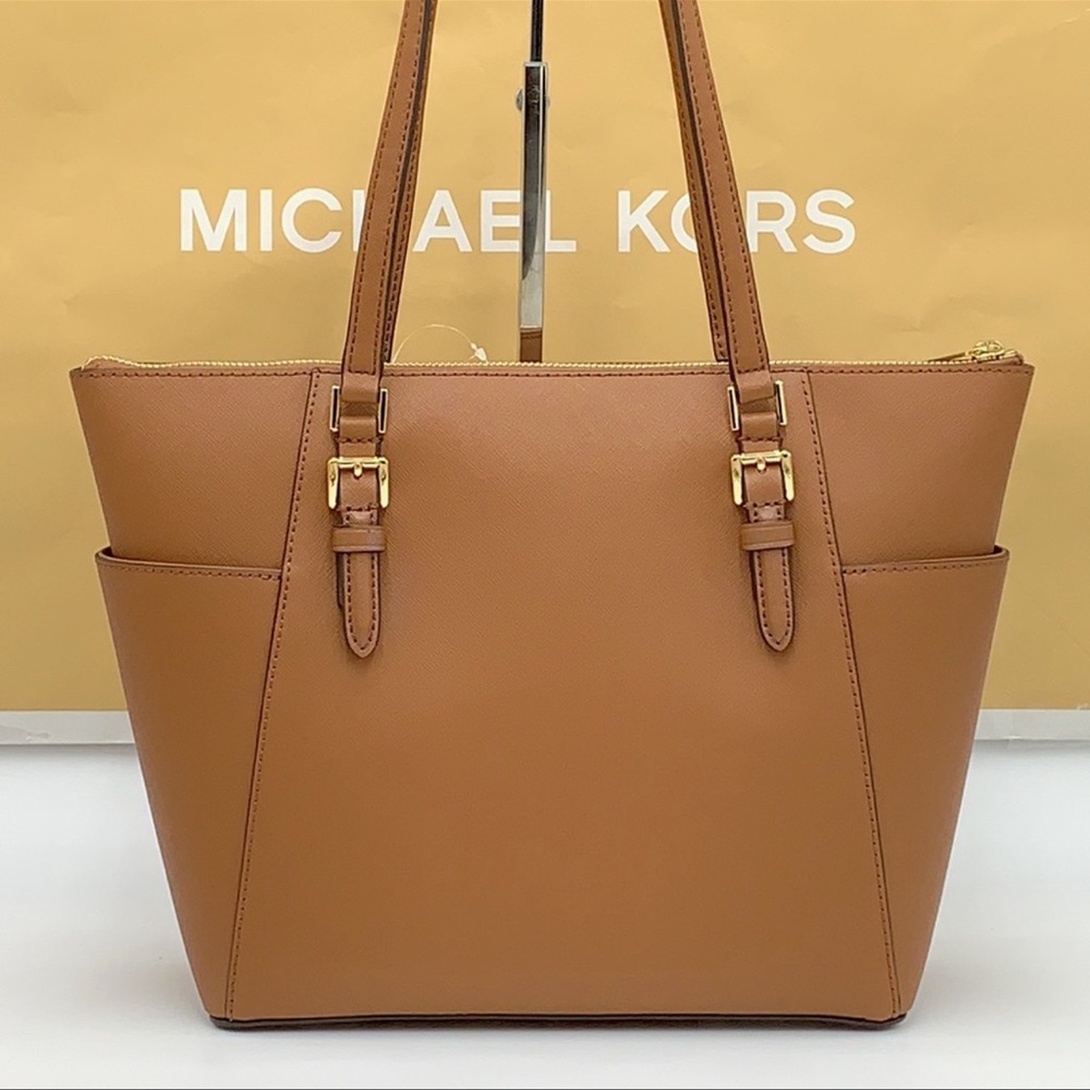MICHAEL KORS Charlotte Large Leather Top-Zip Tote - Picture 15 of 16